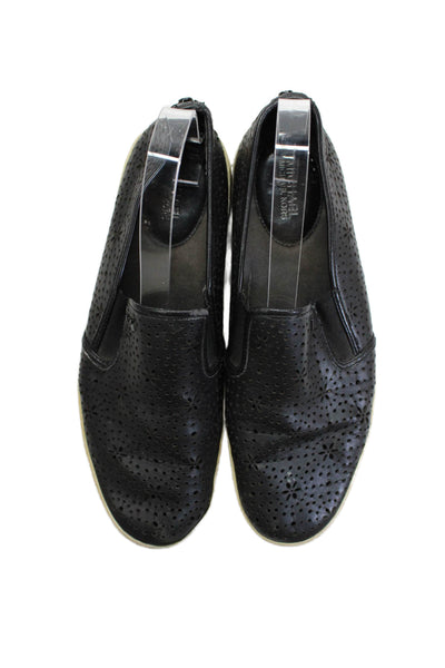Michael Kors Womens Textured Lined Platform Slip On Casual Shoes Black Size 8