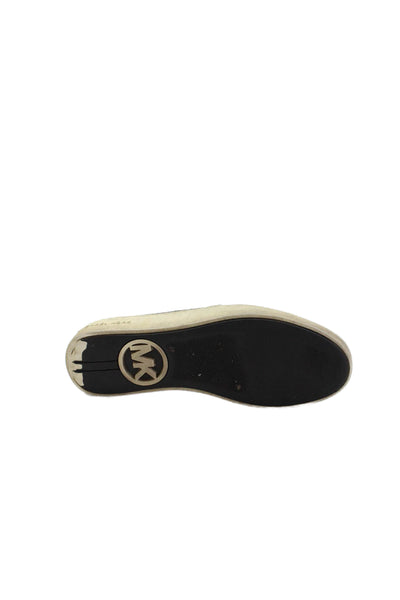 Michael Kors Womens Textured Lined Platform Slip On Casual Shoes Black Size 8