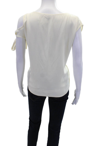 Helmut Lang Womens Sleeveless Tied Boat Neck Tank Top Cream Size XS