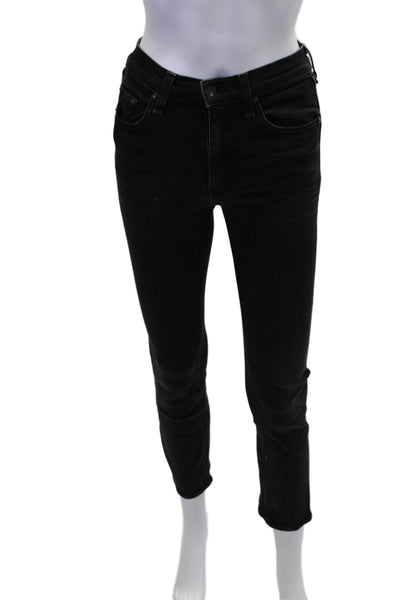 Rag & Bone Jean Womens Cotton Mid-Rise Skinny Denim Jeans Black Size 24