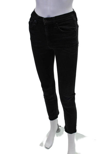 Rag & Bone Jean Womens Cotton Mid-Rise Skinny Denim Jeans Black Size 24