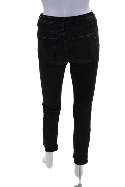 Rag & Bone Jean Womens Cotton Mid-Rise Skinny Denim Jeans Black Size 24