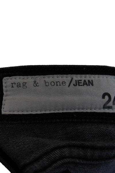 Rag & Bone Jean Womens Cotton Mid-Rise Skinny Denim Jeans Black Size 24