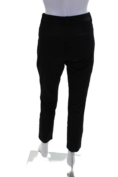 Theory Womens Cotton Zippered Low-Rise Casual Straight Pants Black Size 0