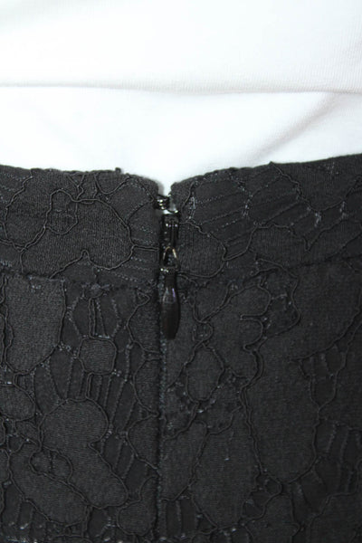 J Crew Womens Battennberg Lace Zip Up Knee Length Pencil Skirt Black Size 2