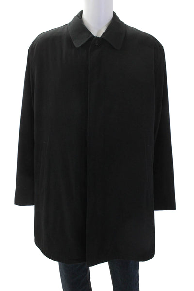 Calvin Klein Mens Collared Long Sleeve Button Down Coat Black Size 46