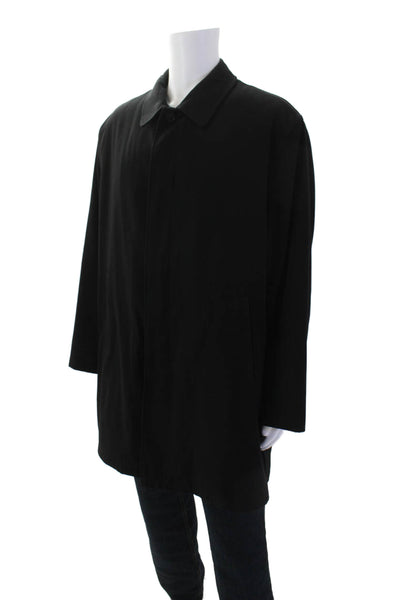 Calvin Klein Mens Collared Long Sleeve Button Down Coat Black Size 46