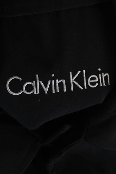 Calvin Klein Mens Collared Long Sleeve Button Down Coat Black Size 46