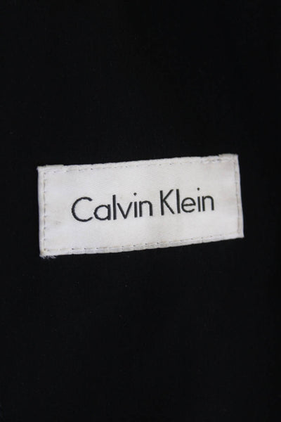 Calvin Klein Mens Collared Long Sleeve Button Down Coat Black Size 46