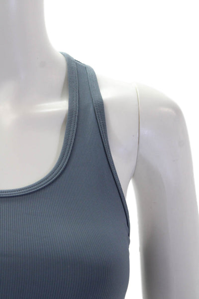 All Access Womens High Rise Ribbed Leggings Sports Bra Set Blue Size XS Small