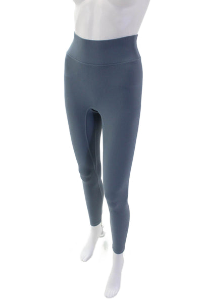 All Access Womens High Rise Ribbed Leggings Sports Bra Set Blue Size XS Small