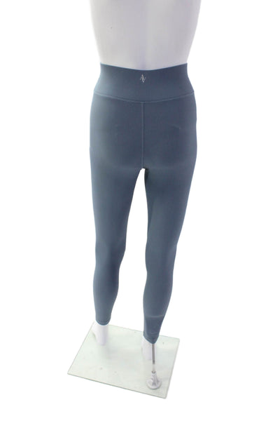 All Access Womens High Rise Ribbed Leggings Sports Bra Set Blue Size XS Small