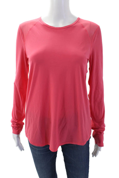 Lululemon Womens Stretch Sheer Panel Long Sleeve Activewear Top Pink Size 6