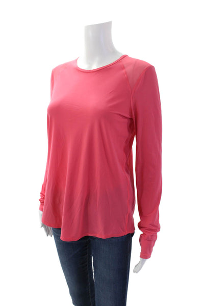 Lululemon Womens Stretch Sheer Panel Long Sleeve Activewear Top Pink Size 6