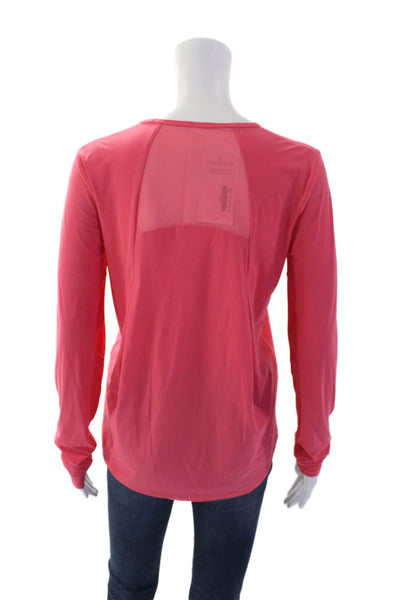 Lululemon Womens Stretch Sheer Panel Long Sleeve Activewear Top Pink Size 6
