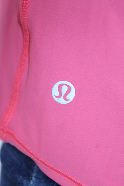 Lululemon Womens Stretch Sheer Panel Long Sleeve Activewear Top Pink Size 6