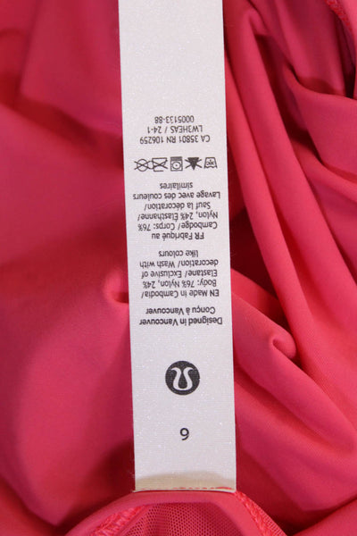 Lululemon Womens Stretch Sheer Panel Long Sleeve Activewear Top Pink Size 6