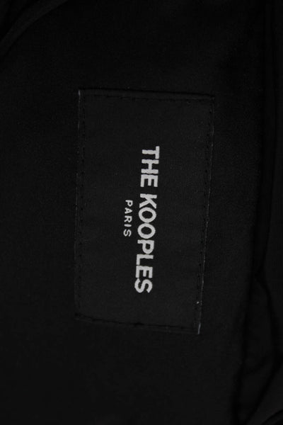 The Kooples Womens Front Zip Mock Neck Down Quilted Jacket Black Size Large