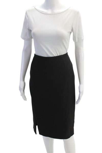 Alberto Makali Women's Hood Closure Lined Wrap Front Midi Skirt Black Size L