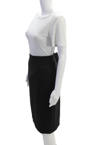 Alberto Makali Women's Hood Closure Lined Wrap Front Midi Skirt Black Size L