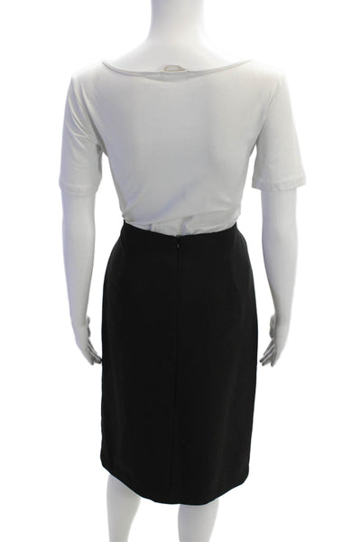 Alberto Makali Women's Hood Closure Lined Wrap Front Midi Skirt Black Size L