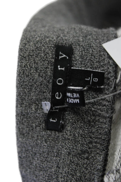 Theory Womens Cotton Pocketed Drawstring Waist Sweatpants Heather Gray Size L