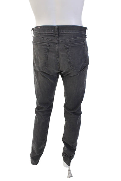 Rag & Bone Mens Fit 3 Classic Skinny Leg Jeans Black Silver Cotton Size 31