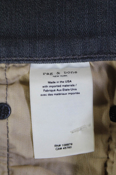 Rag & Bone Mens Fit 3 Classic Skinny Leg Jeans Black Silver Cotton Size 31