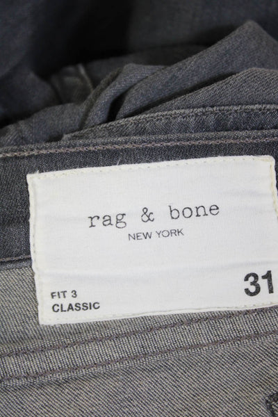 Rag & Bone Mens Fit 3 Classic Skinny Leg Jeans Black Silver Cotton Size 31
