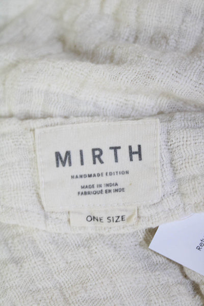 Mirth Womens Button Front Sleeveless V Neck Knit Top White Cotton One Size