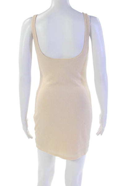 Lovers + Friends Womens Sleeveless Scoop Neck Mini Dress Beige Size S