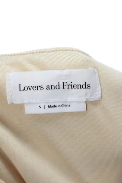 Lovers + Friends Womens Sleeveless Scoop Neck Mini Dress Beige Size S