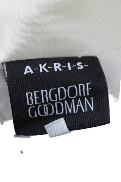 Akris Womens Cotton Double Zip Knee Length Pencil Skirt Beige Size 4