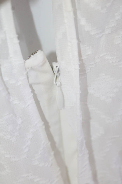 BCBG Max Azria Womens Sleeveless Tiered Zippered Mini Dress White Size 4