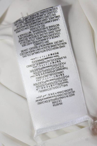 BCBG Max Azria Womens Sleeveless Tiered Zippered Mini Dress White Size 4