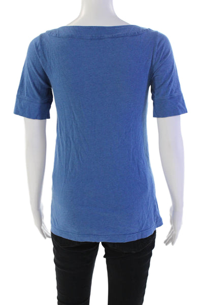 Marc By Marc Jacobs Womens Cotton Short Sleeve Button-Up Blouse Blue Size S