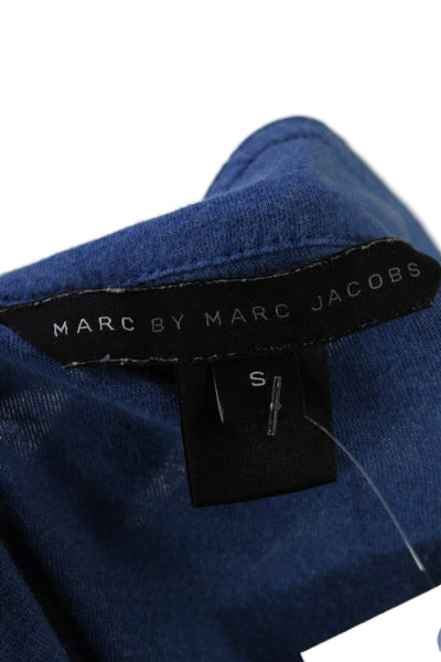 Marc By Marc Jacobs Womens Cotton Short Sleeve Button-Up Blouse Blue Size S