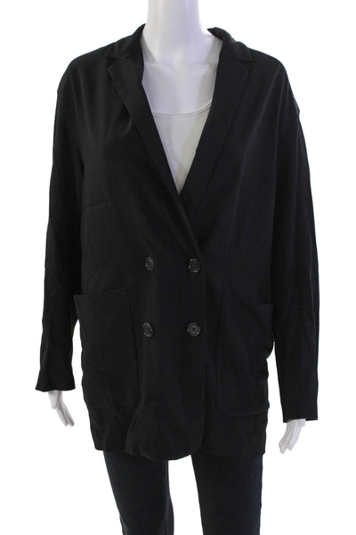 Wilfred Womens Notched Collar Two Button Pocketed Blazer Jacket Black Size S