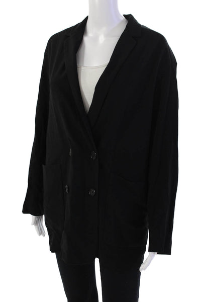 Wilfred Womens Notched Collar Two Button Pocketed Blazer Jacket Black Size S