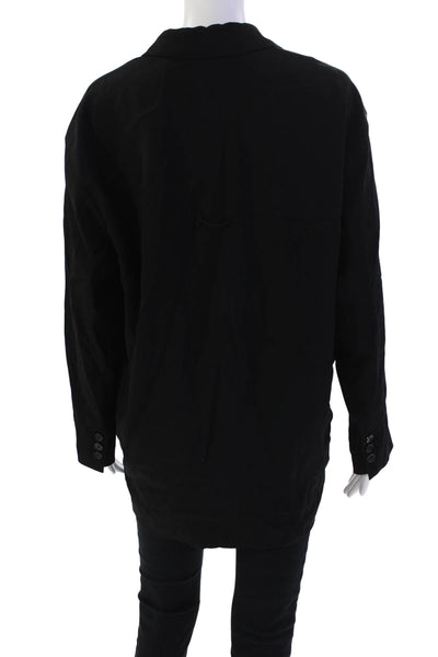 Wilfred Womens Notched Collar Two Button Pocketed Blazer Jacket Black Size S