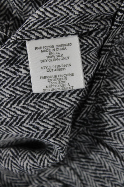 Joie Women's Sleeveless Silk Ruffle Tiered Chevron Print Blouse Black Size S