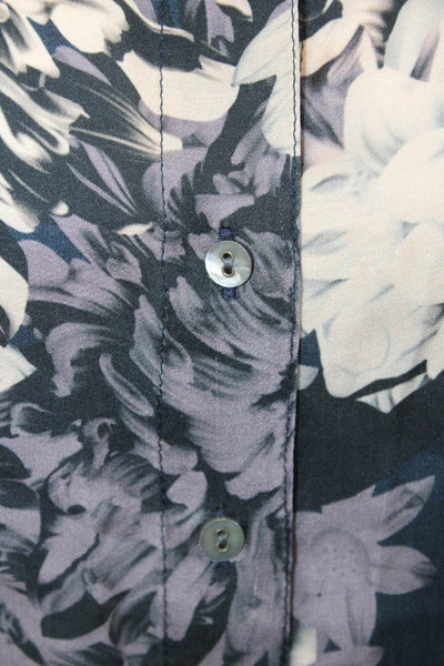 Cino Women's Collared Long Sleeves Button Down Floral Shirt Blouse Size S