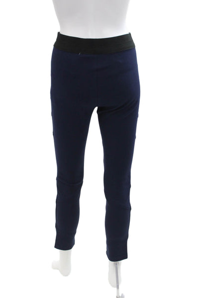 Elie Tahari Women's Pull-On Flat Front Fitted Skinny Pants Navy Blue Size XS