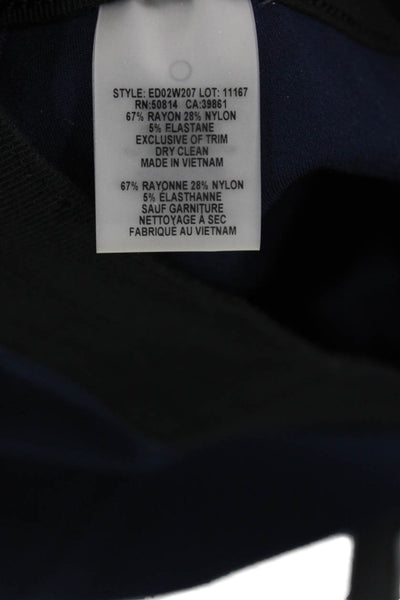 Elie Tahari Women's Pull-On Flat Front Fitted Skinny Pants Navy Blue Size XS