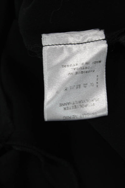 Bernard Zins Women's Drawstring Waist Slit Hem Casual Pants Black Size 4