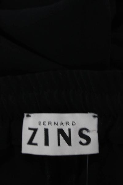 Bernard Zins Women's Drawstring Waist Slit Hem Casual Pants Black Size 4