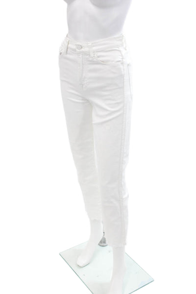 7 For All Mankind Women's High Waist Straight Leg Jean Pants White Size 25