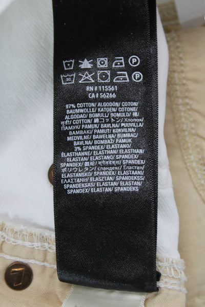 7 For All Mankind Women's High Waist Straight Leg Jean Pants White Size 25