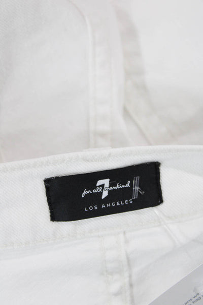 7 For All Mankind Women's High Waist Straight Leg Jean Pants White Size 25