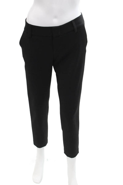 Alice + Olivia Womne's Flat Front Straight Leg Dress Pants Black Size 0